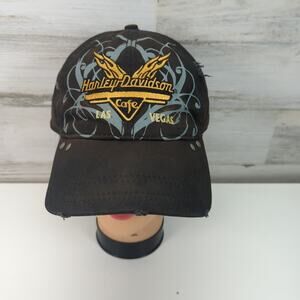 Harley Davidson Cafe Hat Black Las‎ Vegas Embroidered Motorcycles Adjustable Cap